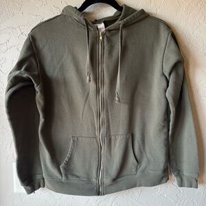 Tilly's Green Zip-Up Sweater with Hood